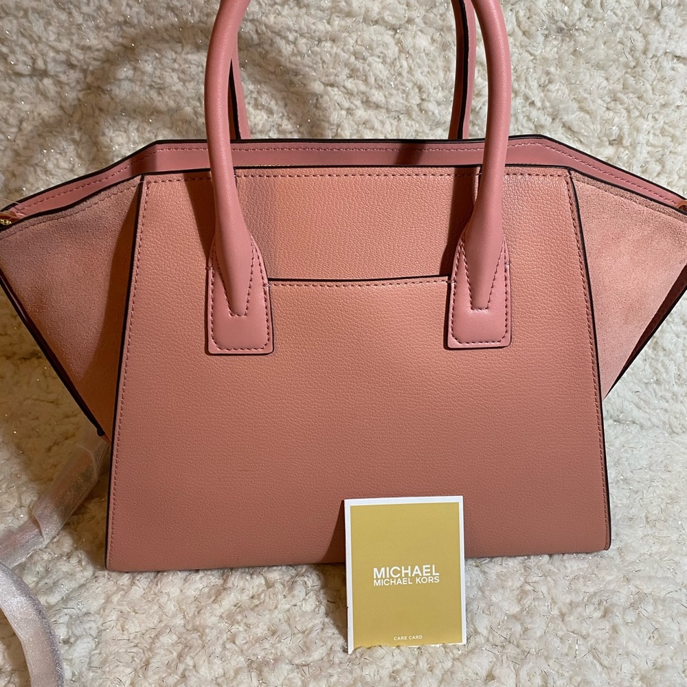 🌹MICHAEL KORS LARGE AVRIL LEATHER SATCHEL with SATIN DUST BAG - Picture 6 of 13